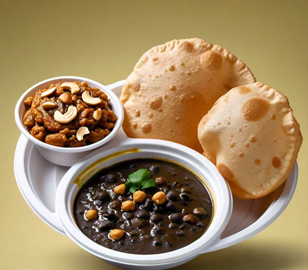 Puri Chana with halwa
