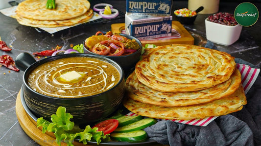 Prantha with daal makhni